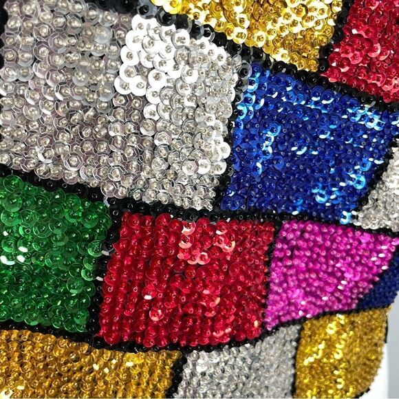 Vintage Rainbow Sequin Vest by Bali Gem, Size S/M - Picture 5 of 9
